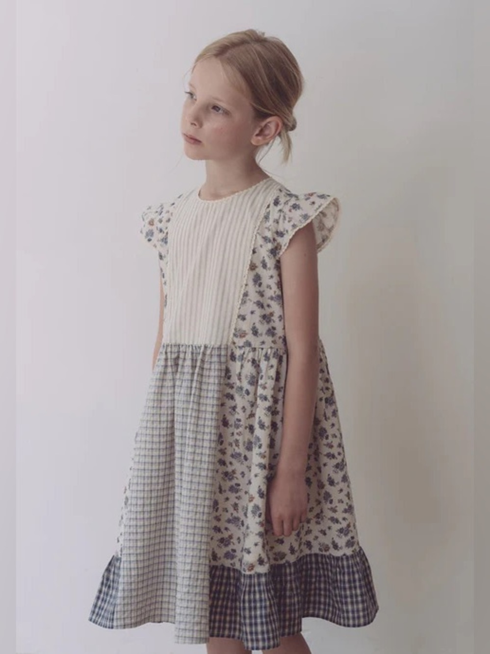 Louisiella Marta Patchwork Dress Floral Plaid NWT Size 12Y